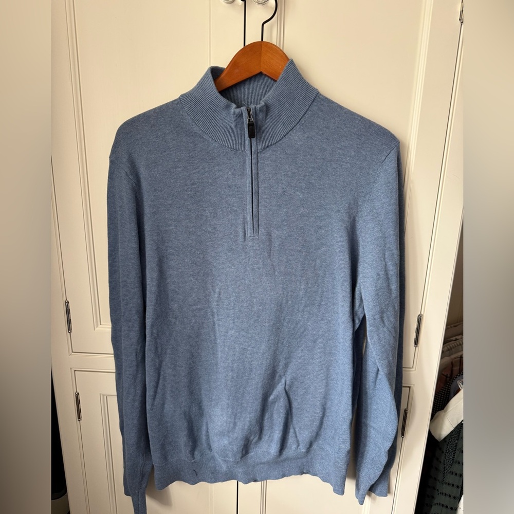 NWT Joseph Abboud Men's Light Blue Zip-Up Sweater